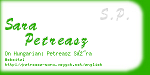 sara petreasz business card